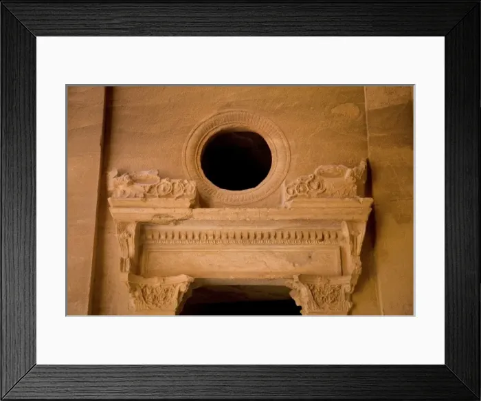Framed Print : Jordan, Petra. Exquisite architectual sculpturing of the sandstone Treasury of Petra
