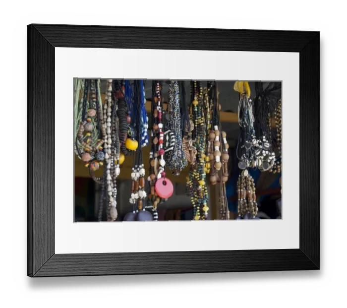 Framed Print : Africa, Gambia. Capital city of Banjul. Banjul Craft Market. Hand made nut, shell Framed Print : Africa, Gambia. Capital city of Banjul. Banjul Craft Market. Hand made nut, shell
