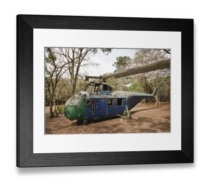 Framed Print : Africa, West Africa, Ghana, Aburi. The remains of a Sikorsky H-19 military helicopter