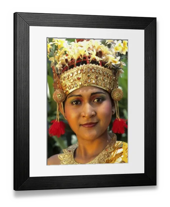 Framed Print : Beautiful golden bride in colorful traditional dress in wedding in Bali Indonesia (MR) Framed Print : Beautiful golden bride in colorful traditional dress in wedding in Bali Indonesia (MR)