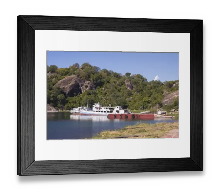 Framed Print : Africa; Malawi; Lake Malawi; Boats docked at Monkey Bay Framed Print : Africa; Malawi; Lake Malawi; Boats docked at Monkey Bay