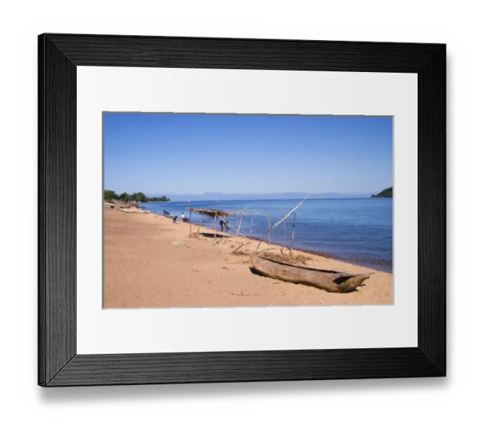 Framed Print : Africa; Malawi; Cape Maclear; Lake Malawi; Beach scene at Cape Maclear Framed Print : Africa; Malawi; Cape Maclear; Lake Malawi; Beach scene at Cape Maclear