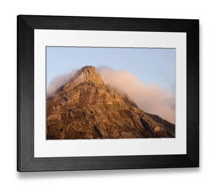 Framed Print : Africa; Malawi; Mt Mulanje; Thuchila; View of rock peak at sunset from Elephant head Framed Print : Africa; Malawi; Mt Mulanje; Thuchila; View of rock peak at sunset from Elephant head