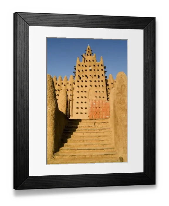 Framed Print : Stairs leading to the Mosque at Djenne, a classic example of Sahel-style (Sudanese) architecture