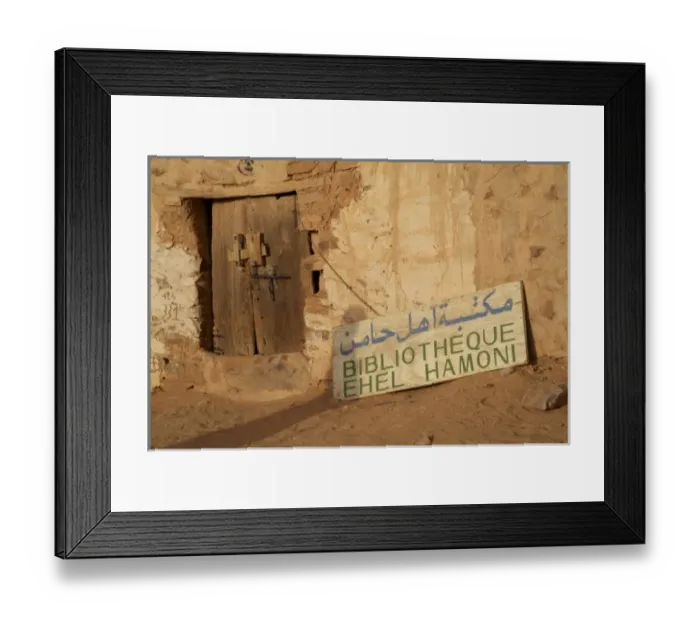 Framed Print : Unknown. Mauritania, Adrar, Chinguetti, The sign in the entrance Framed Print : Unknown. Mauritania, Adrar, Chinguetti, The sign in the entrance
