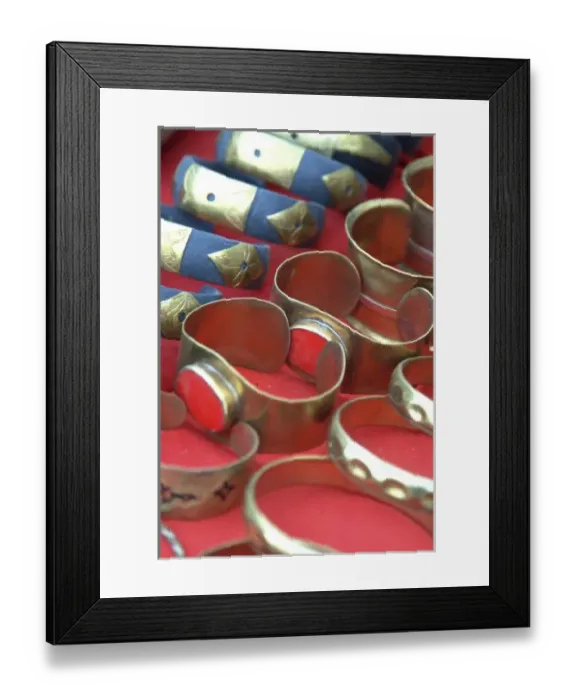 Framed Print : Mauritania, Adrar, Chinguetti, jewellery, bracelets Framed Print : Mauritania, Adrar, Chinguetti, jewellery, bracelets