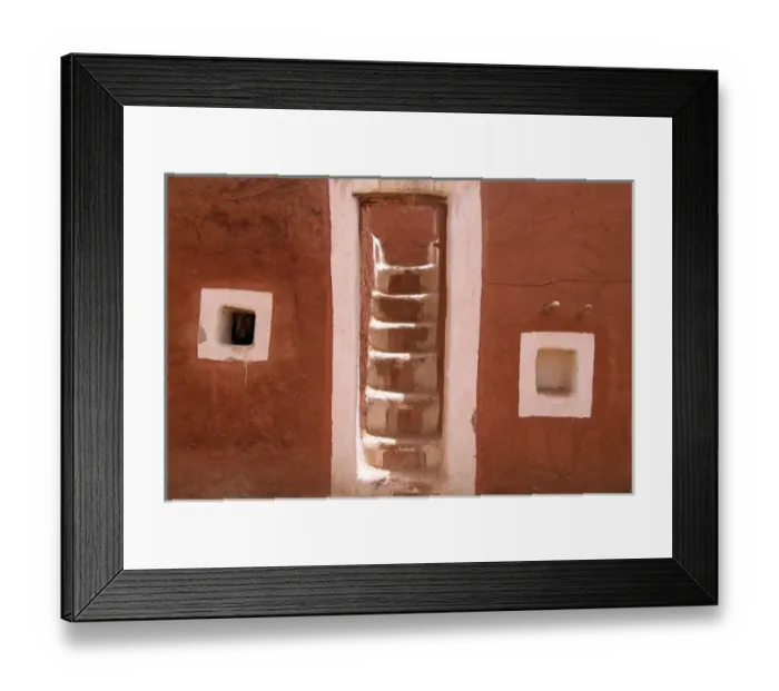 Framed Print : Mauritania, Oualata, House decorated in ochre