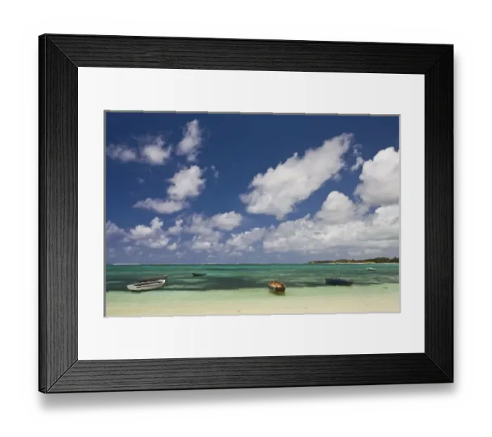 Framed Print : Mauritius, Eastern Mauritius, Belle Mare, East Coast beachfront