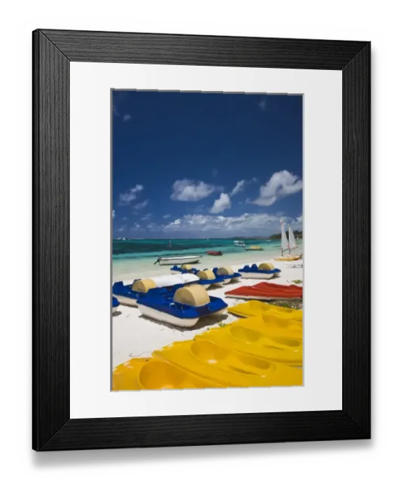 Framed Print : Mauritius, Eastern Mauritius, Belle Mare, watercraft for rent