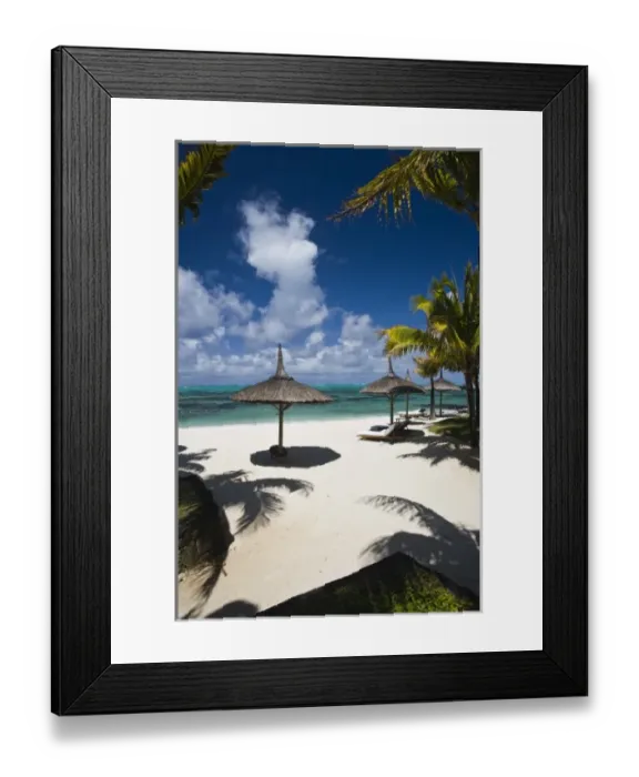 Framed Print : Mauritius, Eastern Mauritius, Trou d Eau Douce, Le Touessrok Resort Hotel, beach