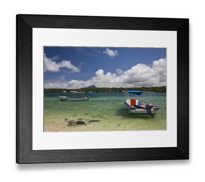 Framed Print : Mauritius, Eastern Mauritius, Trou d Eau Douce, town harbor