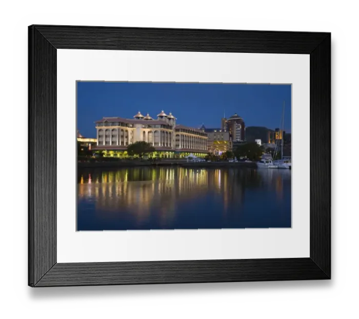 Framed Print : Mauritius, Port Louis, Caudan Waterfront, evening