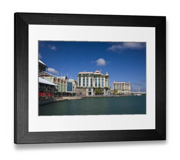 Framed Print : Mauritius, Port Louis, Caudan Waterfront, morning Framed Print : Mauritius, Port Louis, Caudan Waterfront, morning
