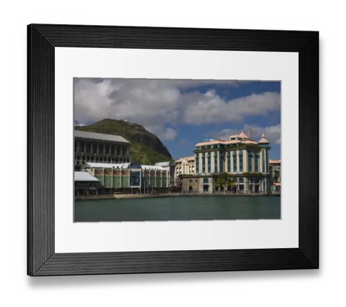 Framed Print : Mauritius, Port Louis, Caudan Waterfront, morning Framed Print : Mauritius, Port Louis, Caudan Waterfront, morning
