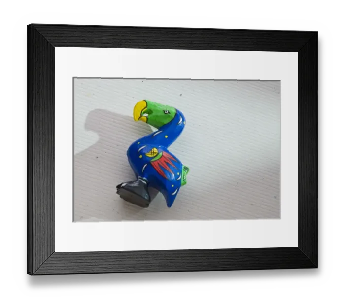 Framed Print : Mauritius, Port Louis, miniature wooden Dodo bird toy