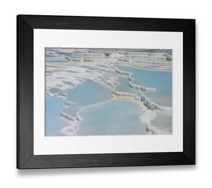 Framed Print : Travertine rocks and ponds, Pamukkale (ancient Hierapolis), Turkey