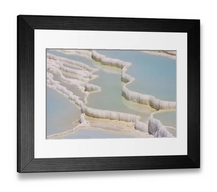 Framed Print : Travertine rocks and ponds, Pamukkale (ancient Hierapolis), Turkey