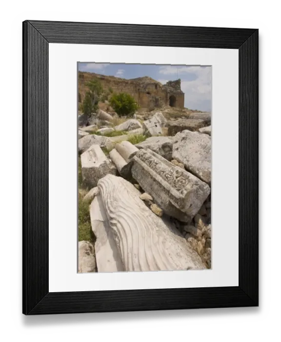 Framed Print : Ruins of the ancient Hierapolis, Pamukkale, Turkey Framed Print : Ruins of the ancient Hierapolis, Pamukkale, Turkey