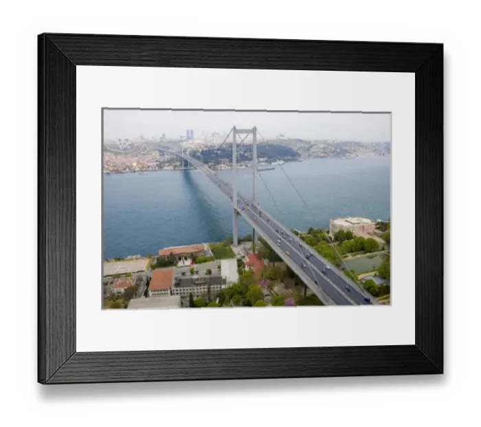 Framed Print : The Bosphorus Bridge, aerial, Istanbul - 2010 European Capital of Culture - Turkey