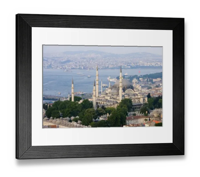 Framed Print : Yeni Cami (New Mosque), aerial, Istanbul - 2010 European Capital of Culture - Turkey