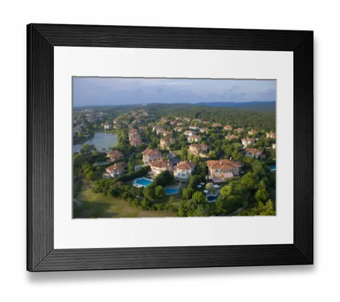 Framed Print : Kemer Country houses in Gokturk, Kemerburgaz, aerial, Istanbul, Turkey Framed Print : Kemer Country houses in Gokturk, Kemerburgaz, aerial, Istanbul, Turkey