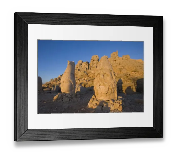 Framed Print : Colossal head statues of Gods guarding the tumulus of king Antiochus I Theos of Commagene Framed Print : Colossal head statues of Gods guarding the tumulus of king Antiochus I Theos of Commagene