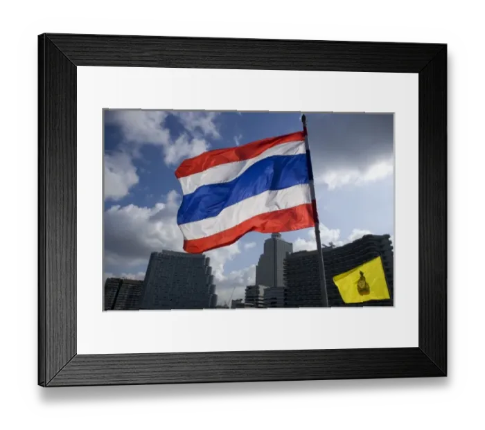 Framed Print : Thai Flag and kings flag Framed Print : Thai Flag and kings flag