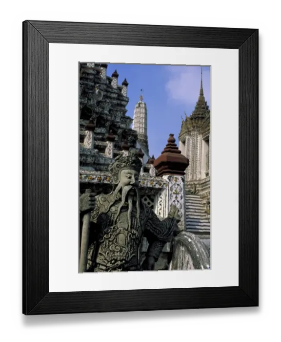 Framed Print : Asia, Thailand, Bangkok. Wat Arun (Temple of Dawn), temple guardian