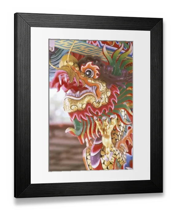 Framed Print : Thailand, Bangkok. Dragon in chinese temple Framed Print : Thailand, Bangkok. Dragon in chinese temple