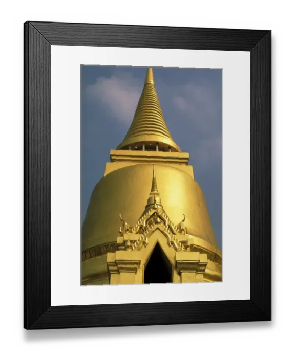 Framed Print : Asia, Thailand, Bangkok. Wat Phra Kaeo, golden chedi Framed Print : Asia, Thailand, Bangkok. Wat Phra Kaeo, golden chedi