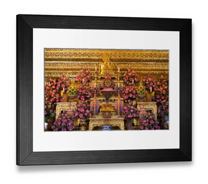Framed Print : Bangkok, Thailand - Elegant artwork on a Buddhist shrine in Wat Phra Kaeo Framed Print : Bangkok, Thailand - Elegant artwork on a Buddhist shrine in Wat Phra Kaeo