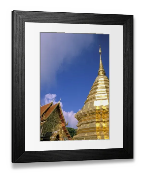 Framed Print : Asia, Thailand, Chiangmai. Wat Doi Suthep, golden chedi Framed Print : Asia, Thailand, Chiangmai. Wat Doi Suthep, golden chedi