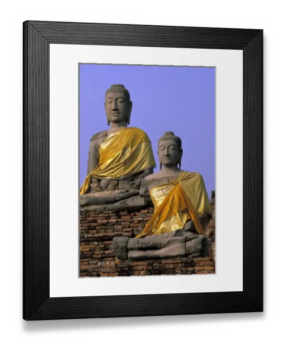 Framed Print : Thailand, Ayuthaya. Buddha statues