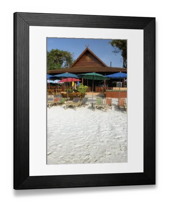 Framed Print : Asia, Thailand, Ko Samet, Soon Thorn Phu beach of Koh Samet and Umbrellas Framed Print : Asia, Thailand, Ko Samet, Soon Thorn Phu beach of Koh Samet and Umbrellas