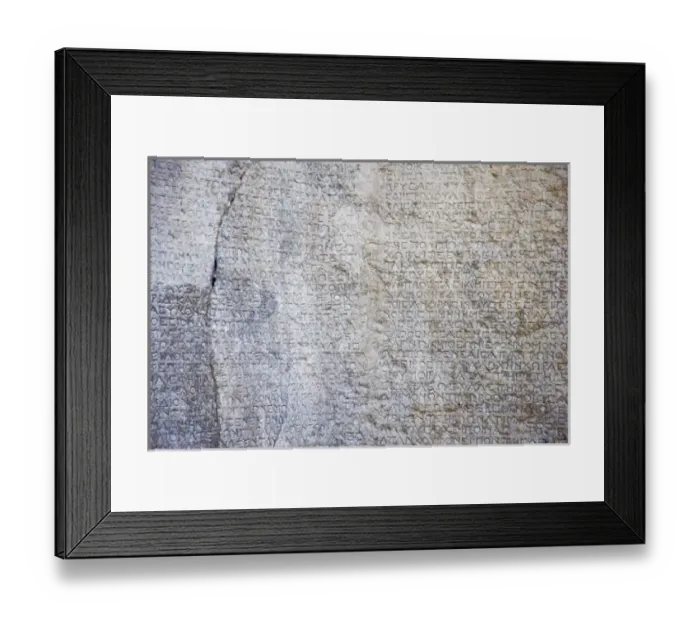 Framed Print : The cult inscription built by King Antiochus I Theos in honor of his father Mithridates
