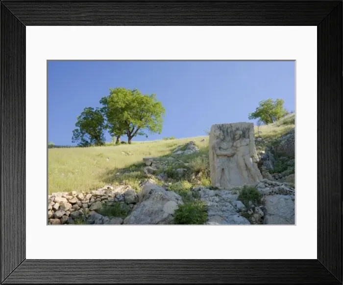 Framed Print : King Mithridates of Commagene and Herakles shaking hands, Arsameia Ruins, Adiyaman