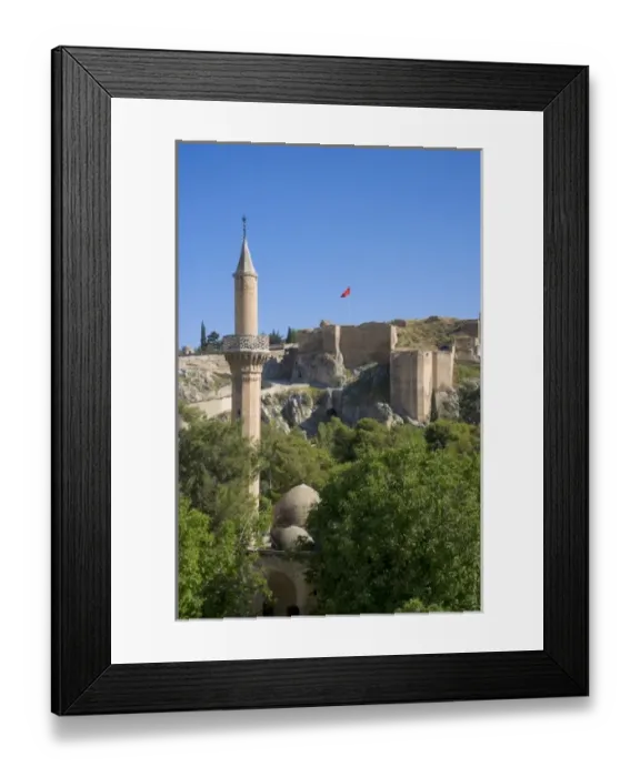 Framed Print : Minaret of Halil-ur Rahman (Friend of God) Mosque with Urfa Castle at the background Framed Print : Minaret of Halil-ur Rahman (Friend of God) Mosque with Urfa Castle at the background