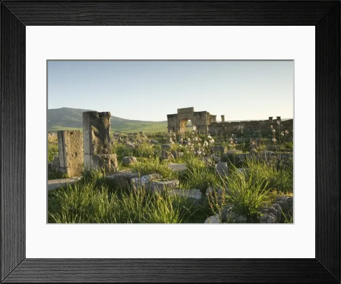 Framed Print : MOROCCO, Volubilis: Roman Town mostly dating to 2nd & 3rd c. AD  /  Abandoned by Romans