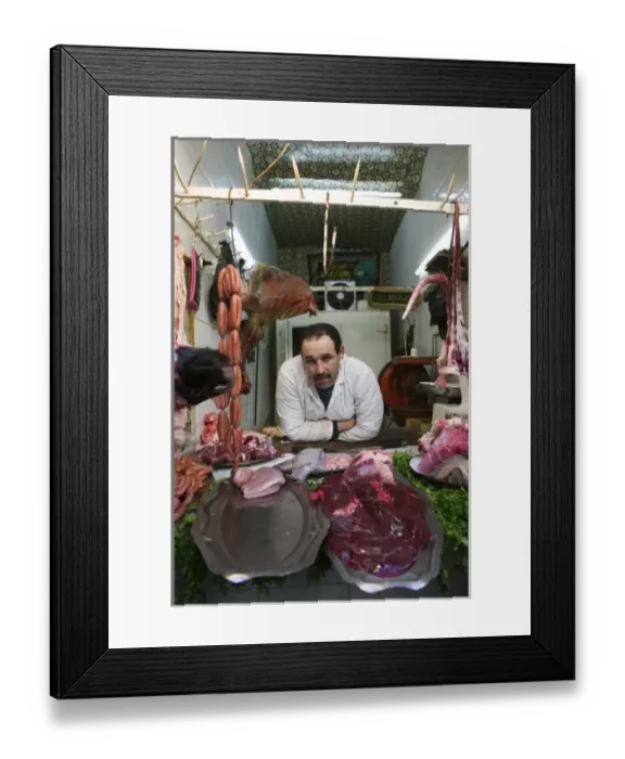 Framed Print : MOROCCO, Fes: Fes El, Bali (Old Fes), Hallal Butcher (MR) Framed Print : MOROCCO, Fes: Fes El, Bali (Old Fes), Hallal Butcher (MR)