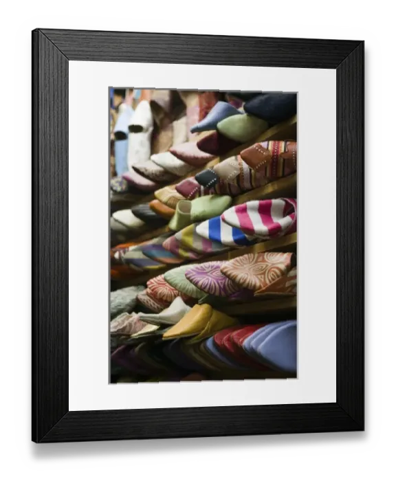 Framed Print : MOROCCO, Fes: Fes El, Bali (Old Fes), Babouches, Traditional Moroccan Slippers Framed Print : MOROCCO, Fes: Fes El, Bali (Old Fes), Babouches, Traditional Moroccan Slippers