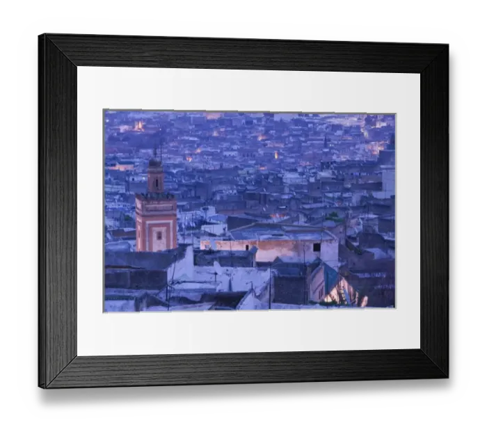 Framed Print : MOROCCO, Fes: Fes El, Bali (Old Fes), Town View from the Riad Fes Hotel / Evening Framed Print : MOROCCO, Fes: Fes El, Bali (Old Fes), Town View from the Riad Fes Hotel / Evening