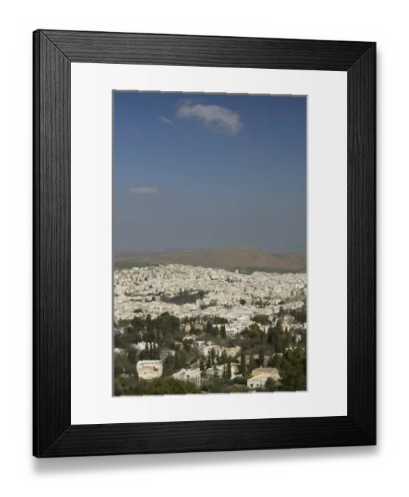 Framed Print : MOROCCO, Region Kandar et Sebou: View of the Berber town of SEFROU lying in the foothills