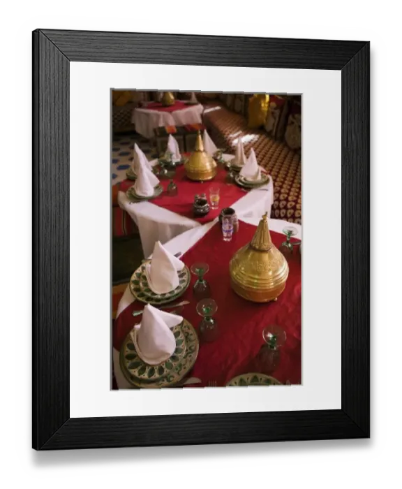 Framed Print : MOROCCO, Tafilalt, RISSANI: Hotel Kasbah Asmaa, Moroccan Restaurant Interior Framed Print : MOROCCO, Tafilalt, RISSANI: Hotel Kasbah Asmaa, Moroccan Restaurant Interior