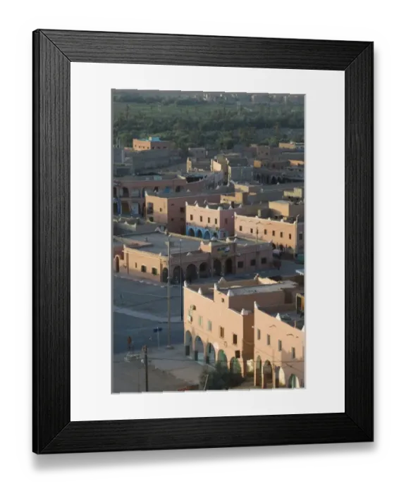 Framed Print : MOROCCO-Todra Gorge Area-TINERHIR: Town View  /  Morning
