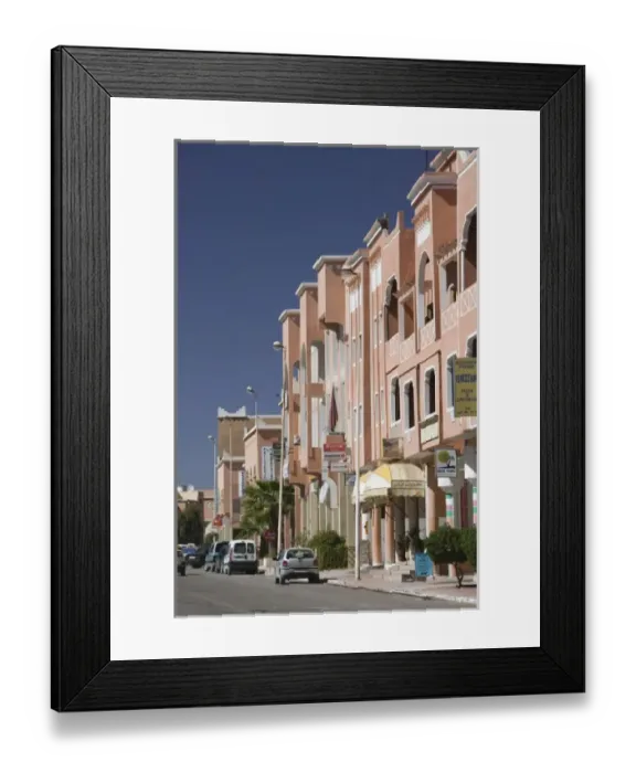 Framed Print : MOROCCO, South of the High Atlas, OUARZAZATE: Buildings along Avenue Moulay Rachid