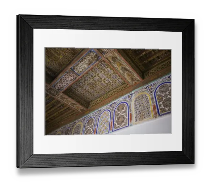 Framed Print : MOROCCO, South of the High Atlas, OUARZAZATE: Taourirt Kasbah  /  Ornate Ceiling