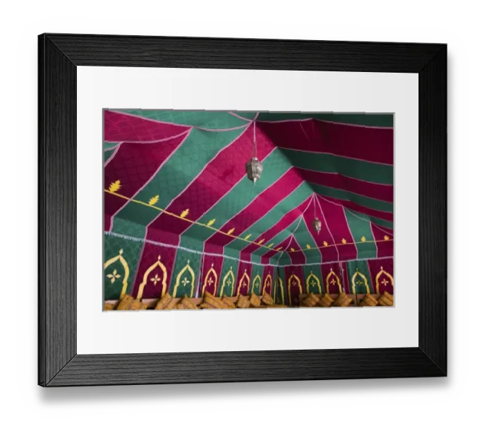 Framed Print : MOROCCO, Draa Valley, ZAGORA: Interior of Moroccan Dinner Tent Hotel Ksar Tinsouline Framed Print : MOROCCO, Draa Valley, ZAGORA: Interior of Moroccan Dinner Tent Hotel Ksar Tinsouline