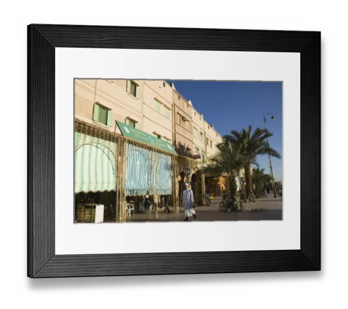 Framed Print : MOROCCO, Draa Valley, ZAGORA: Sidewalk Cafes on Boulevard Mohammed V Framed Print : MOROCCO, Draa Valley, ZAGORA: Sidewalk Cafes on Boulevard Mohammed V