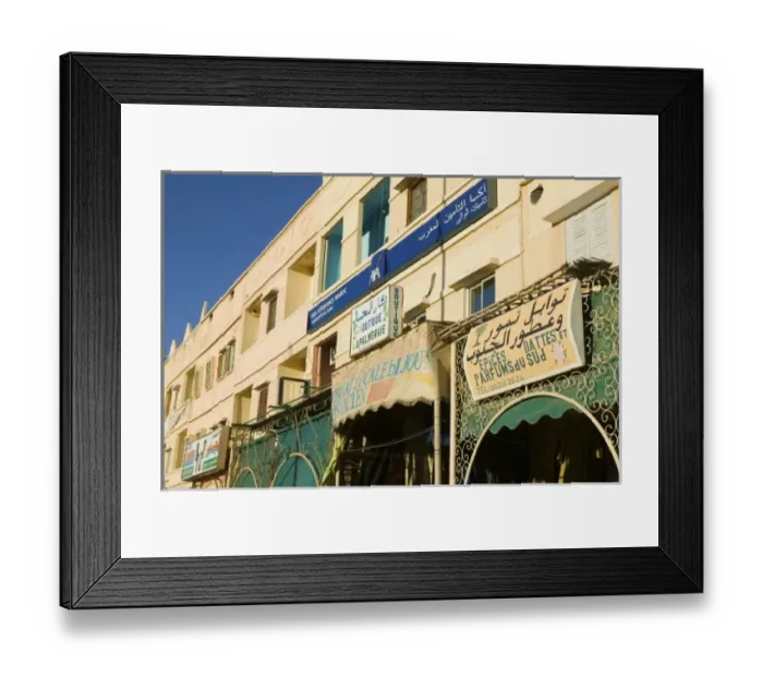 Framed Print : MOROCCO, Draa Valley, ZAGORA: Sidewalk Cafes on Boulevard Mohammed V Framed Print : MOROCCO, Draa Valley, ZAGORA: Sidewalk Cafes on Boulevard Mohammed V