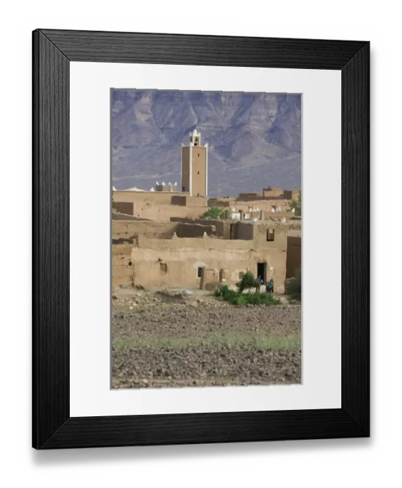 Framed Print : MOROCCO, Draa Valley, ZAGORA: Traditional Houses outside ZAGORA